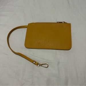 Mustard Yellow Leather Wristlet